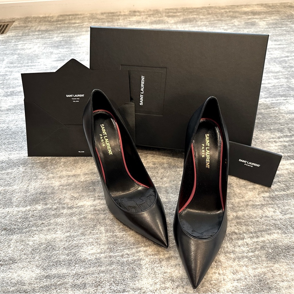 *BRAND NEW IN BOX* YSL Saint Laurent Anja Pumps (black leather) size 39